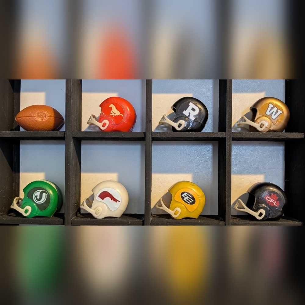Vintage 1960's CFL Football Gumball Machine Mini Helmets w/ RARE Football!!